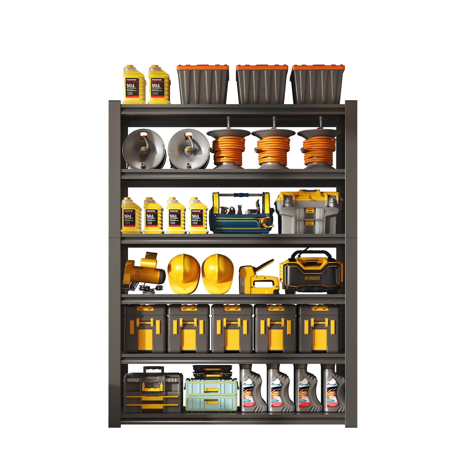 82" 6-Tier Heavy Duty Garage Shelving Unit – 2400 lbs, 48"W, Black