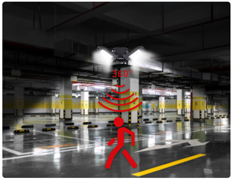 Deformable LED Garage Ceiling Light – 60W, 6000 Lumens, IP65 Waterproof
