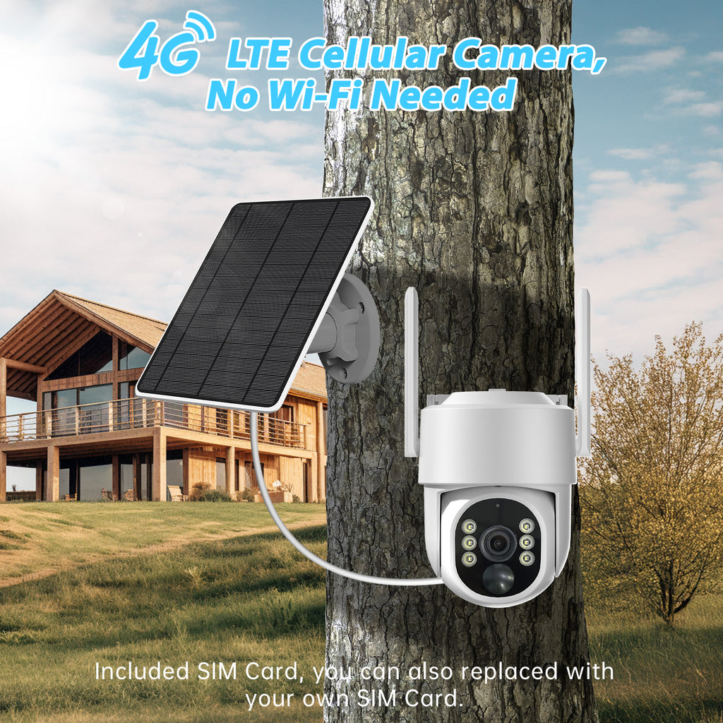 4G Rechargeable Battery PTZ CAMERA With 64GB Memory Card 4MP Dome Solar Camera CCTV Security 360 Degree Ip PTZ Camera