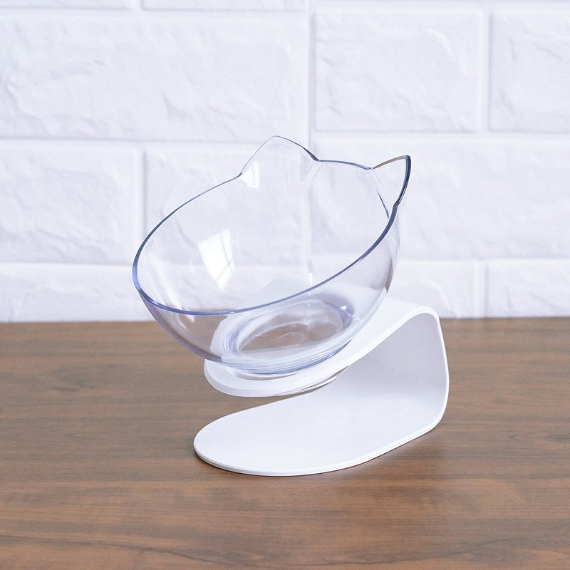 Elevated Cat Double Bowl Feeder – 15° Tilt, Cervical Spine Protection