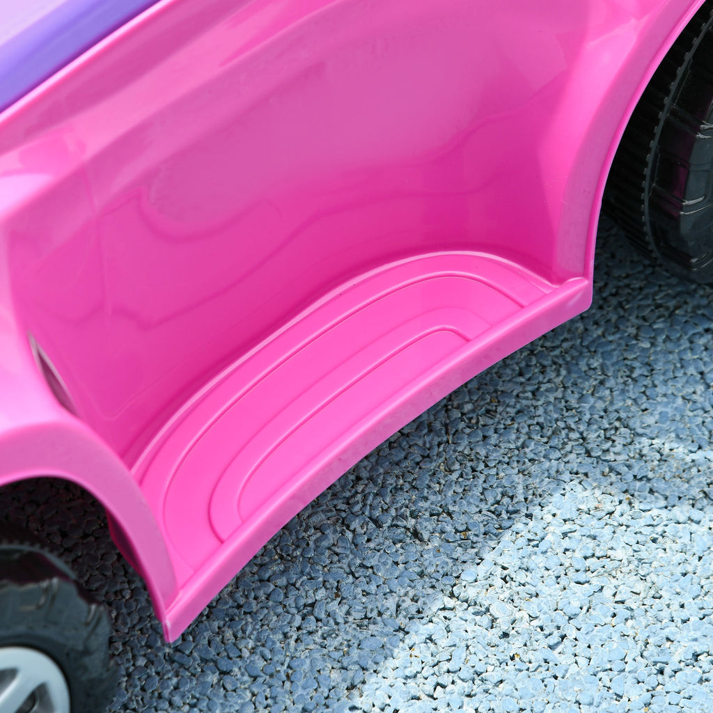 3 in 1 Push Car Sliding Car with Removable Handle, Music, Horn, Canopy, Safety Guardrail, Pink