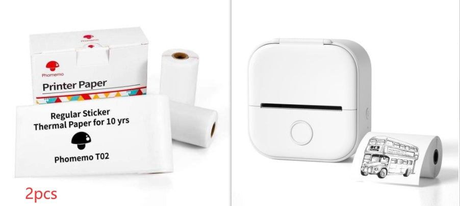 Portable Mini Thermal Label & Photo Printer – Bluetooth, No Ink Required