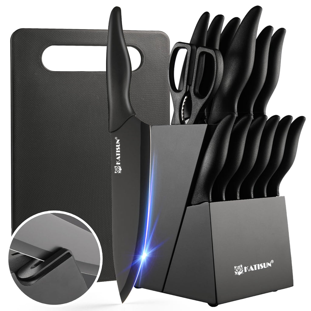 16-Piece Kitchen Knife Block Set with Cutting Board