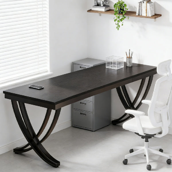 Double Workstation Office Desk 78.7" – Industrial Style