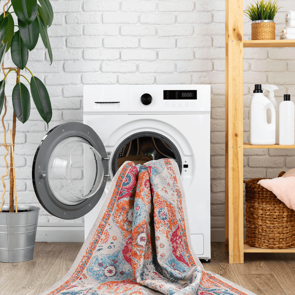 MAVAL Cream Washable Rug 8x10 Area Rug  Cream, 8' X 10'