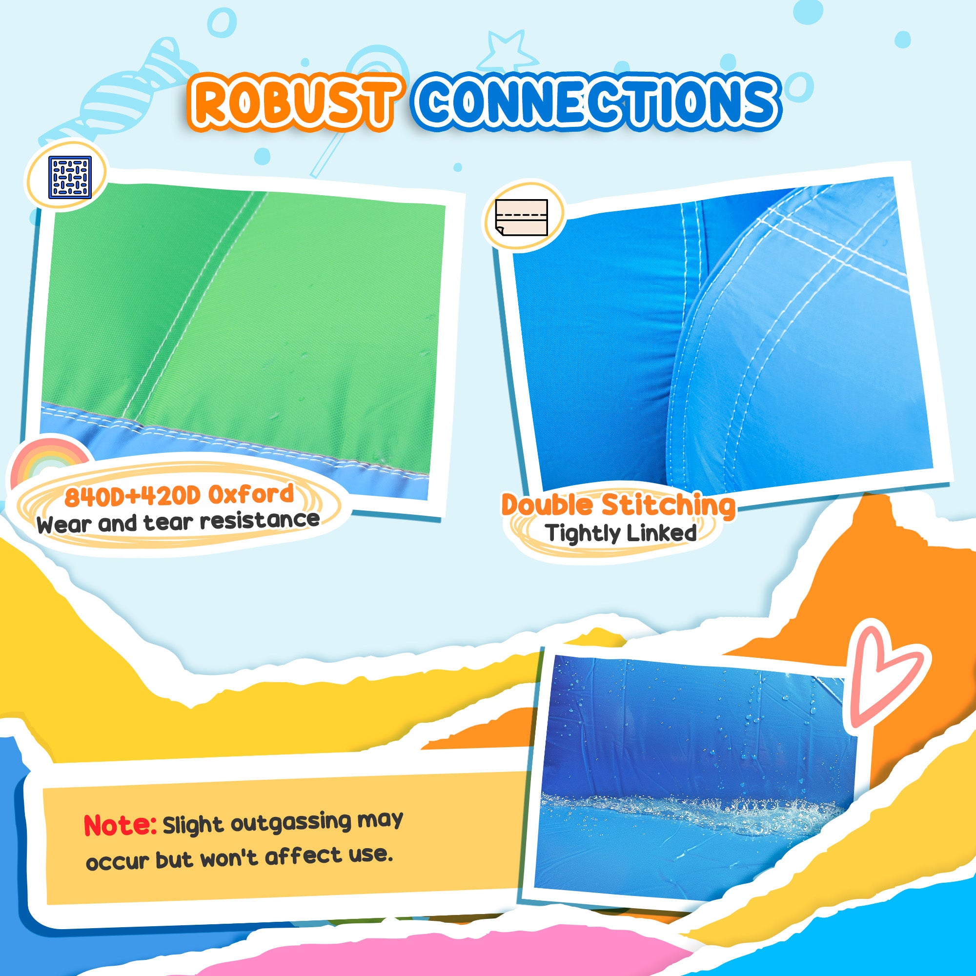 8 in 1 Inflatable Bounce House Water Slide with 550W High Power Blower, for 3-8 Years