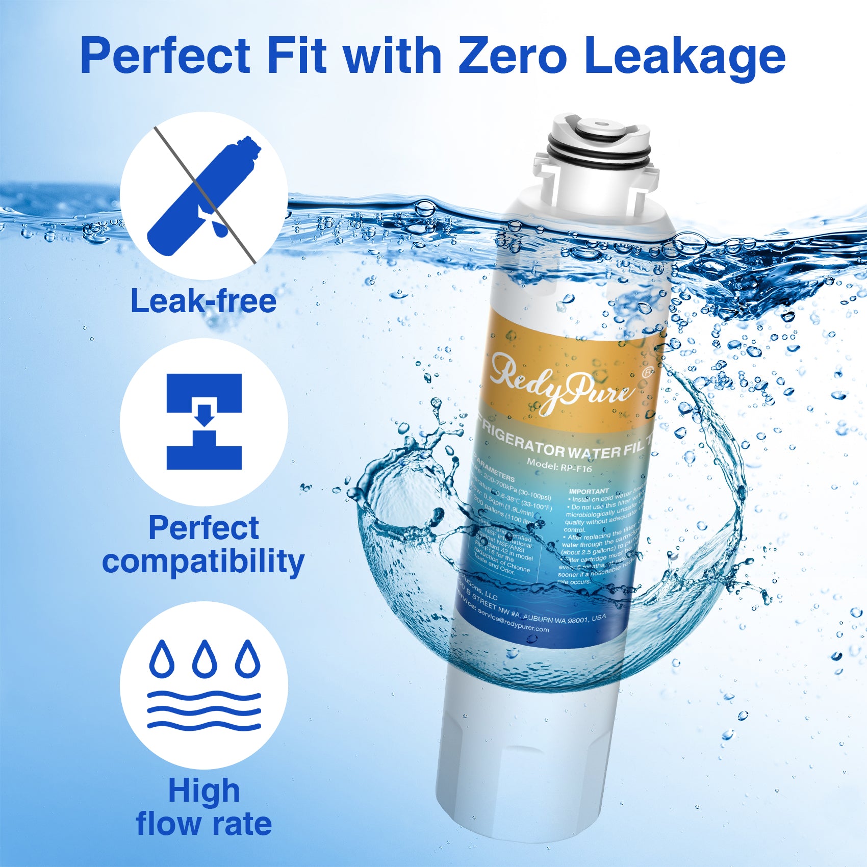 3 Pack Refrigerator Water Filter Replacement For  Water Filter HAF-CIN EXP, DA29-00020B, HAF-CIN, DA29-00020B-1, RF28HMEDBSR, RF263BEAESR, RS25J500DSR, RF263TEAESG, HDX FMS-2, DA97-08006A-1