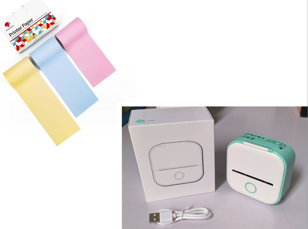 Portable Mini Thermal Label & Photo Printer – Bluetooth, No Ink Required
