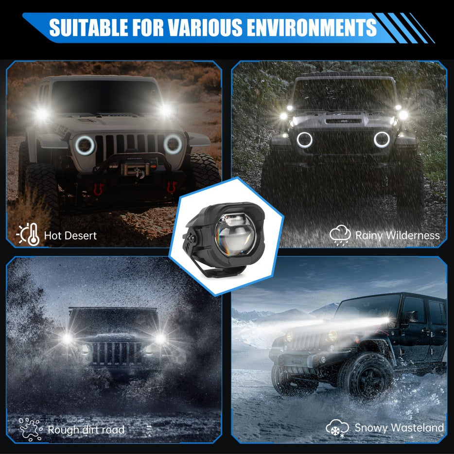A-Pillar Spotlight Compatible With Trucks Ford Etc ATV Motorcycle