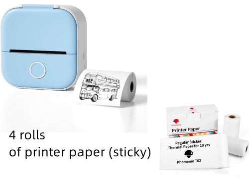 Portable Mini Thermal Label & Photo Printer – Bluetooth, No Ink Required