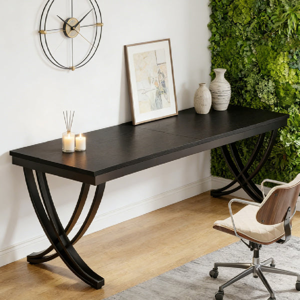 Double Workstation Office Desk 78.7" – Industrial Style
