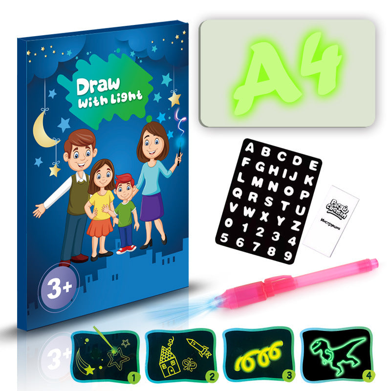 3D Magic Drawing Pad for Kids – 8 Light Effects, Glow-in-the-Dark Sketchpad