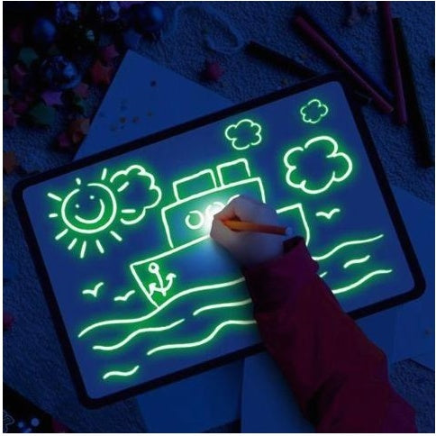 3D Magic Drawing Pad for Kids – 8 Light Effects, Glow-in-the-Dark Sketchpad
