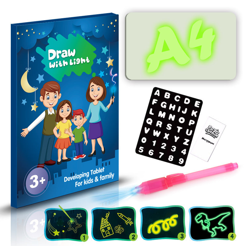 3D Magic Drawing Pad for Kids – 8 Light Effects, Glow-in-the-Dark Sketchpad