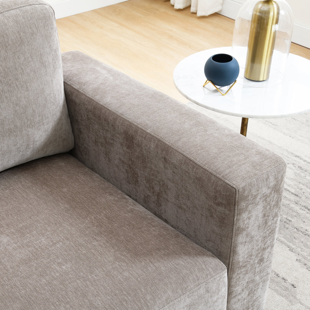 Oversized Accent Chair With Widen Arms, Chenille Fabric Modern Chair, Washable Covers, Comfy Upholstered Large Chair Armchair Sofa Chair Reading Chair For Living Room Bedroom Office, Light Brown