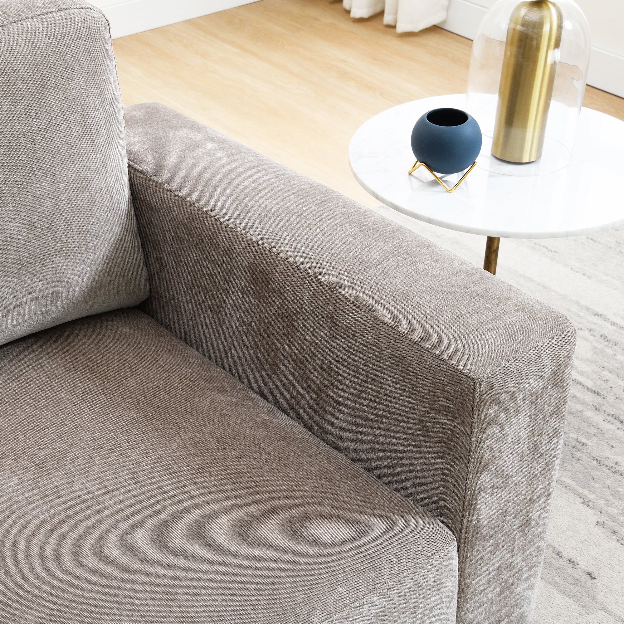 Oversized Accent Chair With Widen Arms, Chenille Fabric Modern Chair, Washable Covers, Comfy Upholstered Large Chair Armchair Sofa Chair Reading Chair For Living Room Bedroom Office, Light Brown