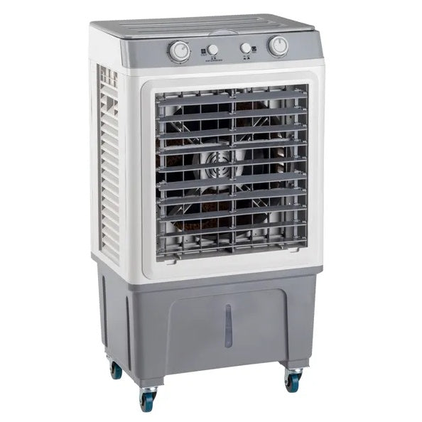 3 In 1 Portable Evaporative Cooler,Indoor,Outdoor,2353CFM Personal Air Cooler,7.9 Gal Large Water Tank & Scroll Casters, 4 Ice Packs,White, Manual Control