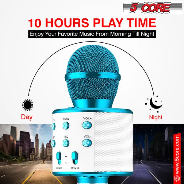 5 Core Microphone Wireless Karaoke Mic With Speaker 3 In 1 Portable Bluetooth Microfono Inalambrico