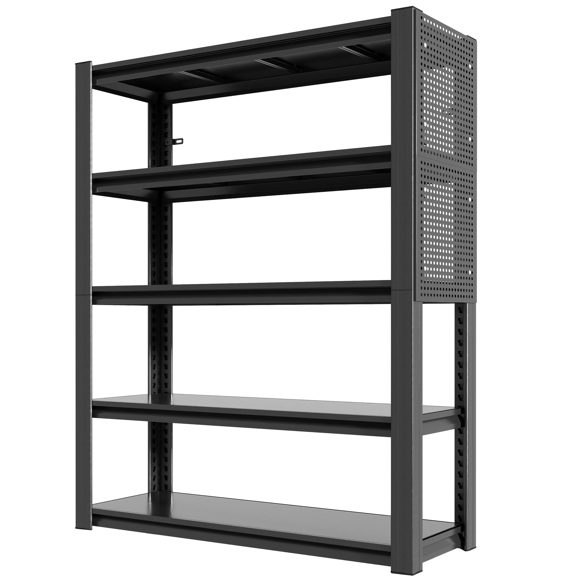 78" 5-Tier Heavy Duty Storage Shelving with Pegboard – Industrial Metal Rack