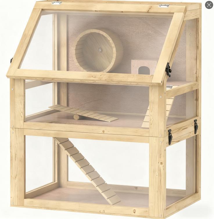 3 Tier Wooden Hamster Cage
