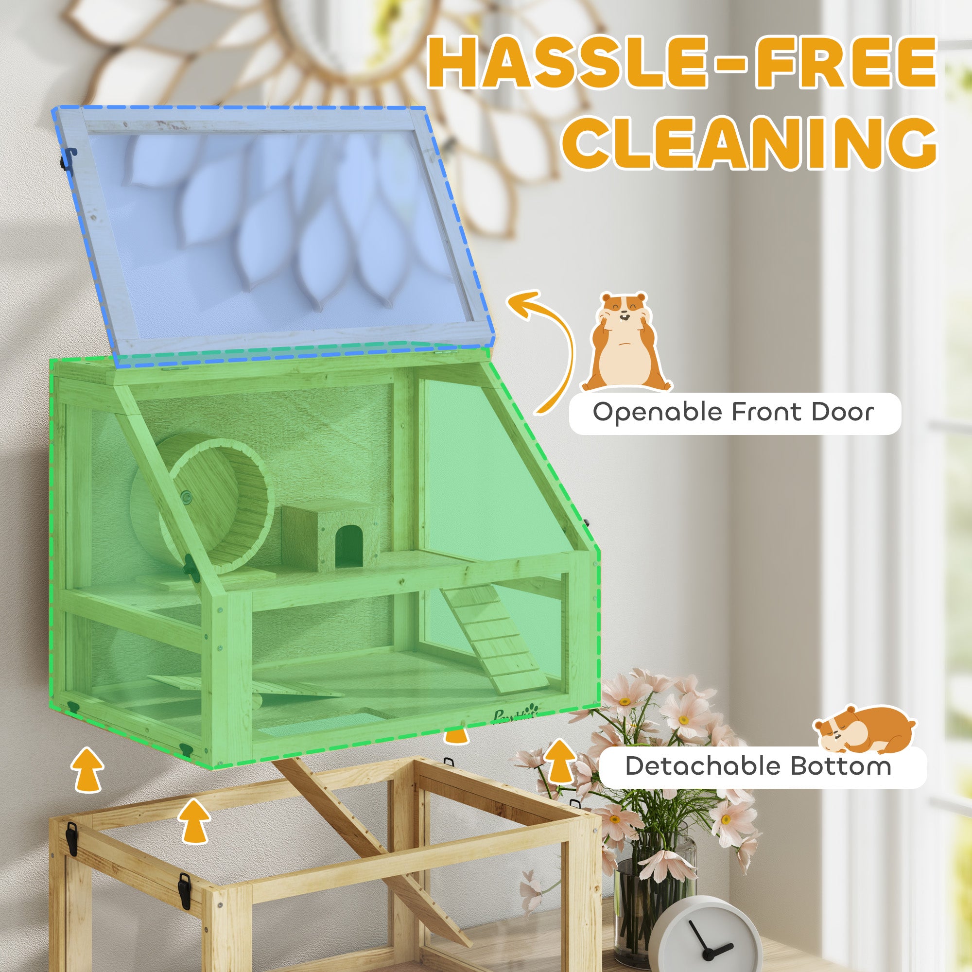 3 Tier Wooden Hamster Cage