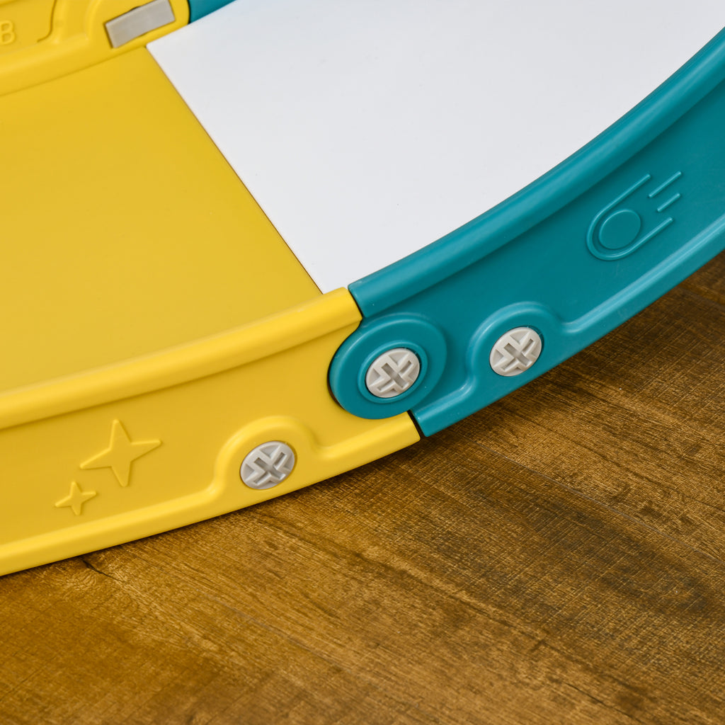 5 in 1 Toddler Slide with Basketball Hoop, Climber, Telescope & Storage Baskets for 1-3 Years Olds, Yellow
