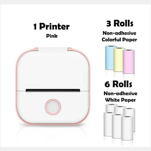Portable Mini Thermal Label & Photo Printer – Bluetooth, No Ink Required