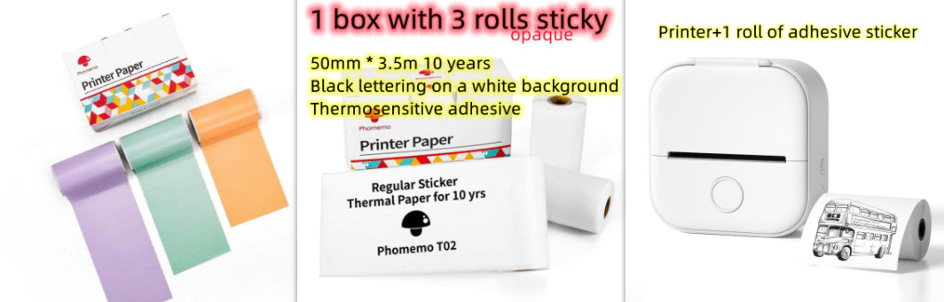 Portable Mini Thermal Label & Photo Printer – Bluetooth, No Ink Required