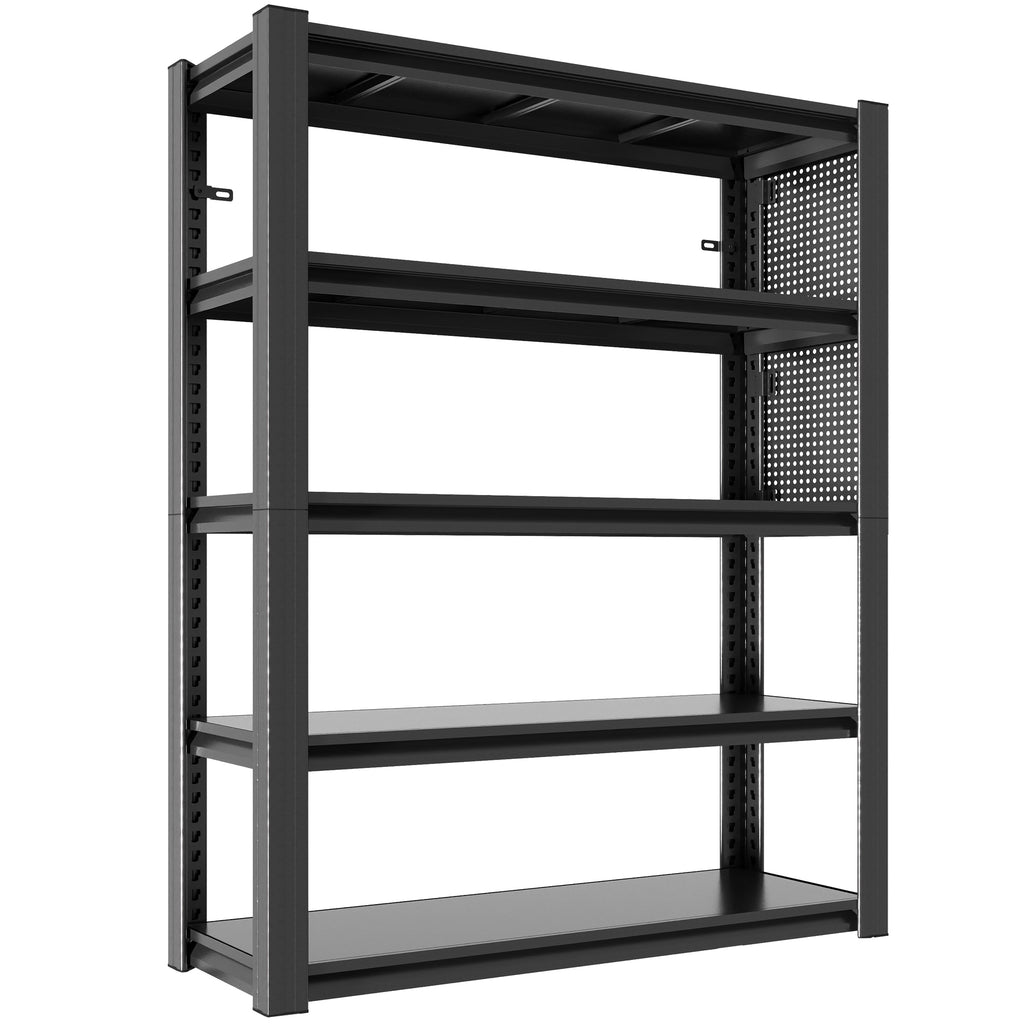 78" 5-Tier Heavy Duty Storage Shelving with Pegboard – Industrial Metal Rack