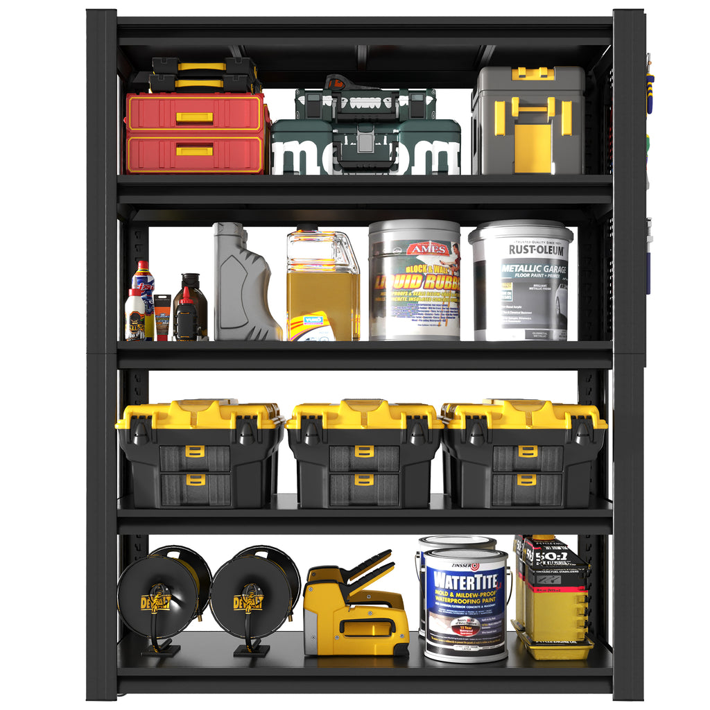 78" 5-Tier Heavy Duty Storage Shelving with Pegboard – Industrial Metal Rack