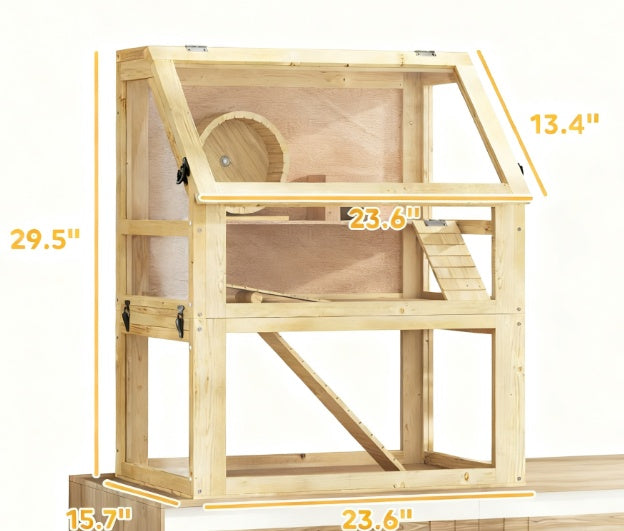 3 Tier Wooden Hamster Cage