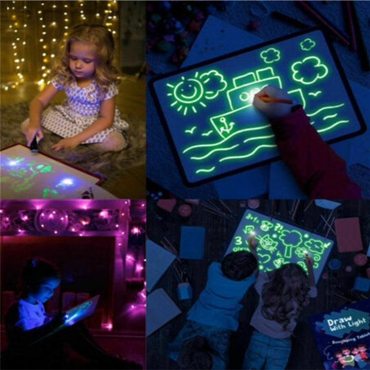 3D Magic Drawing Pad for Kids – 8 Light Effects, Glow-in-the-Dark Sketchpad