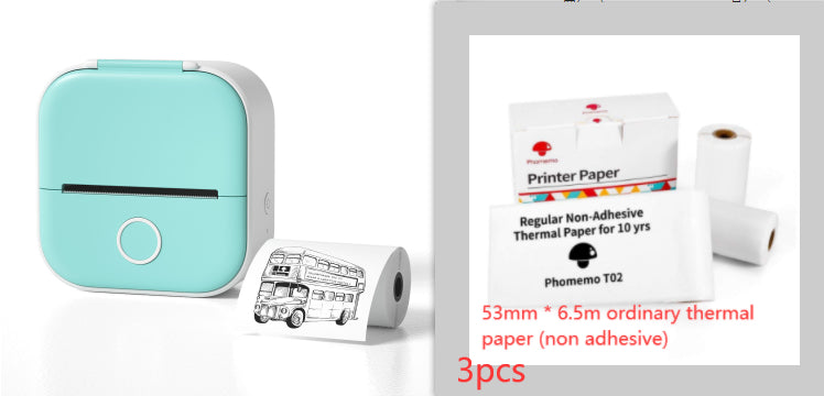 Portable Mini Thermal Label & Photo Printer – Bluetooth, No Ink Required