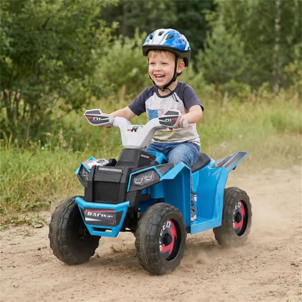 2 In 1 Kids Ride On ATV With Removable Trailer, 6V Electric Quad For Toddlers Ages 3+ Navy