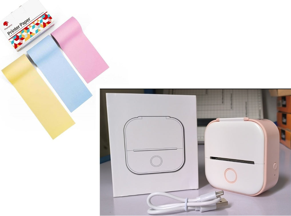 Portable Mini Thermal Label & Photo Printer – Bluetooth, No Ink Required