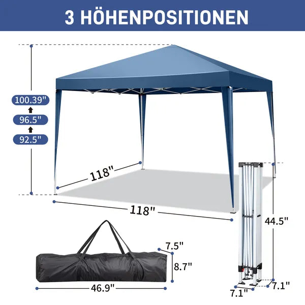 3 X 3 M Practical Waterproof Right-Angle Folding Tent Blue