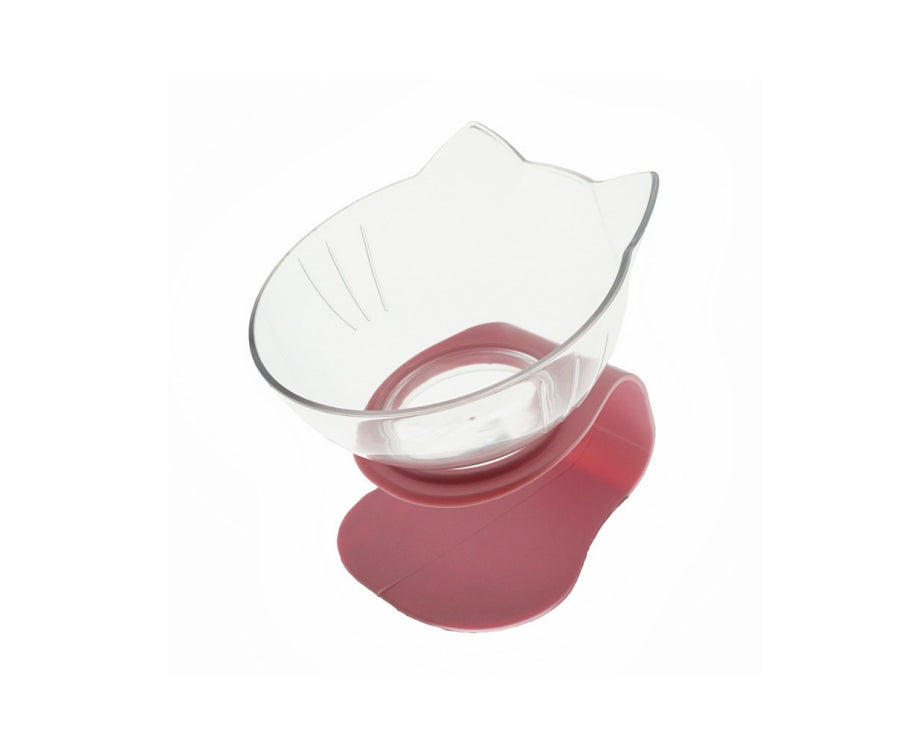 Elevated Cat Double Bowl Feeder – 15° Tilt, Cervical Spine Protection