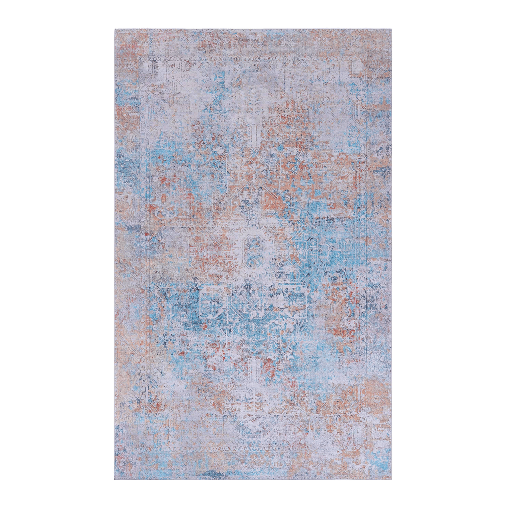 MAVAL Yellow Washable Rug 8x10 Area Rug  Yellow, 8' X 10'